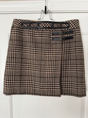 LOFT wool blend plaid mini skirt
